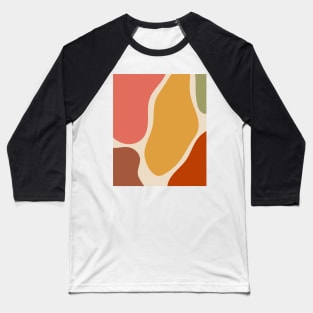 Minimal Modern  Abstract Shapes Pink and Orange Stone Pattern Baseball T-Shirt